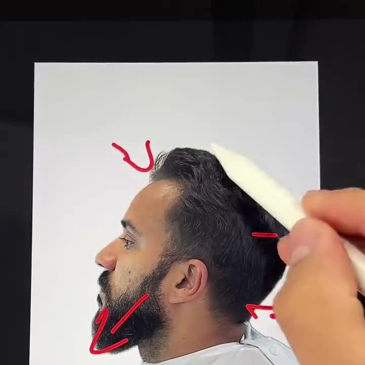 Análise do rosto desenhada no tablet